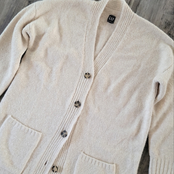 Wool-Blend Button-Front Cardigan Sweater - Picture 3 of 7